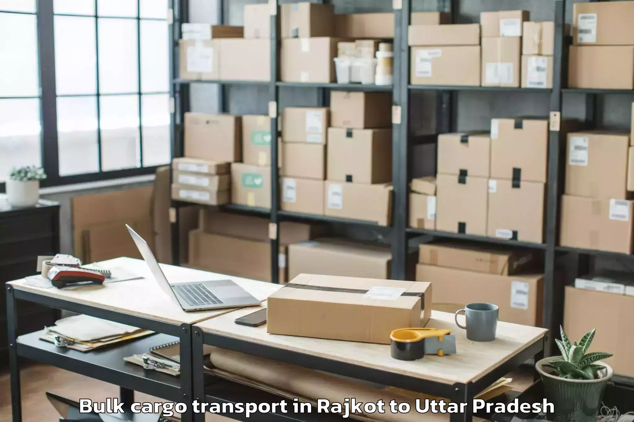 Top Rajkot to Monad University Hapur Bulk Cargo Transport Available